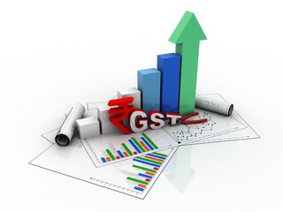 3d rendering Stock market online business concept. business Graph with indian rupee sign