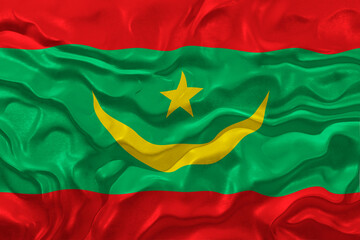 National flag of Mauritania. Background  with flag of Mauritania
