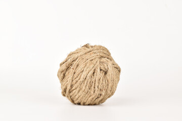 Jute ball isolated on white background