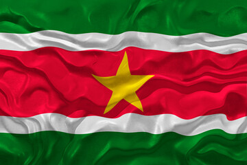 National flag of Suriname. Background  with flag of Suriname