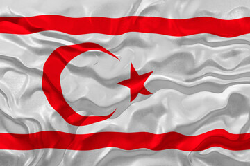 National flag of Turkish Republic of Northern Cyprus. Background  with flag  of Turkish Republic of Northern Cyprus