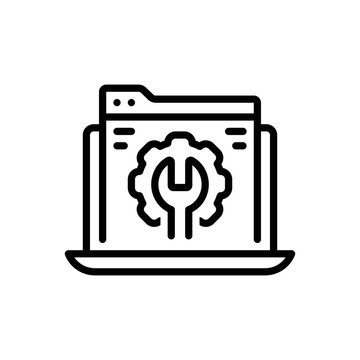 Black line icon for webmaster