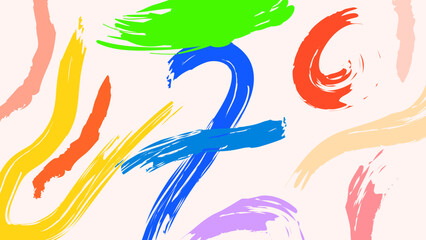 ABSTRACT BACKGROUND FLAT COLOR PAINT BRUSH DESIGN VECTOR TEMPLATE FOR WALLPAPER, COVER DESIGN, HOMEPAGE DESIGN