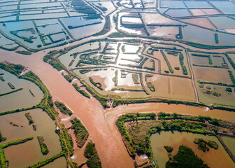 Obraz premium Beauty of Xuan Thuy National Park (Vietnam) from the air.