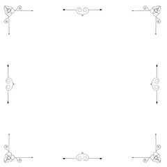 Christmas Frame Corner Line Illustration