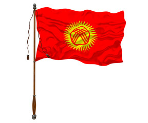 National flag  of Kyrgyzstan. Background  with flag  of Kyrgyzstan