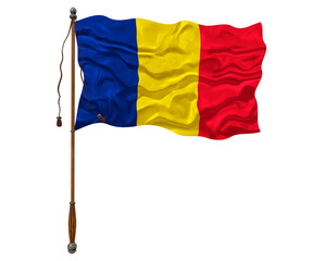 National flag  of Romania. Background  with flag  of Romania