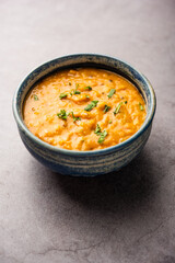 Khatti Dal is a food from India, a Hyderabadi cuisine, dal made using Masoor or Toor dal