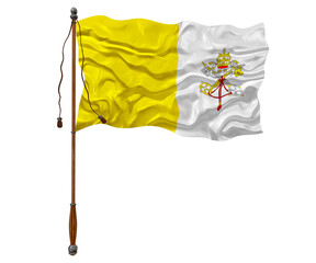 National flag  of Vatican City. Background  with flag  of Vatican City