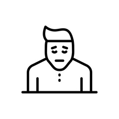 Black line icon for tried