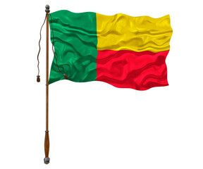 National flag of Benin. Background  with flag  of  Benin.