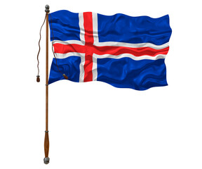 National flag of Iceland. Background  with flag  of Iceland