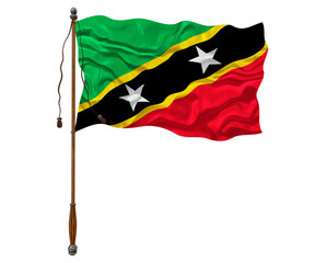 National flag of Saint Kitts and Nevis. Background  with flag of Saint Kitts and Nevis