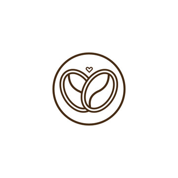 love coffee logo minimal concept and simple design