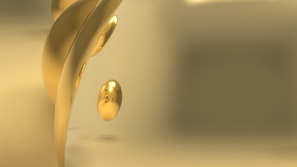 luxury golden beads background, pearls background 3D render