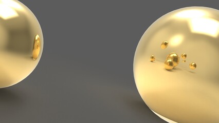 luxury golden beads background, pearls background 3D render