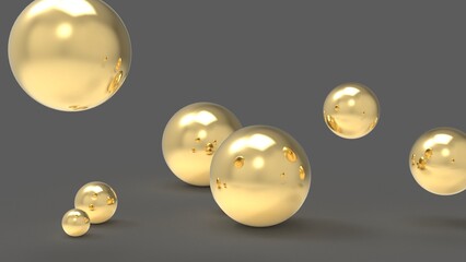 luxury golden beads background, pearls background 3D render