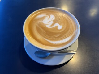 Hot Latte at a cafe