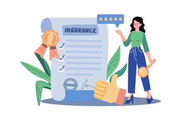 Insurance appraiser Illustration concept on white background