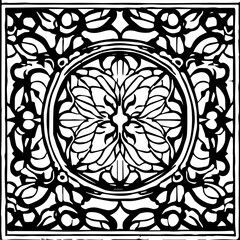 An abstract transparent Art Nouveau style frame design element.
