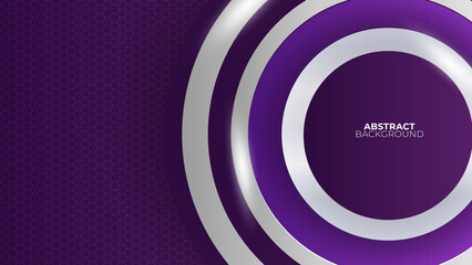 Futuristic purple abstract gaming banner design with metal technology concept. Vector illustration for business corporate promotion, game header social media, live streaming background. Vector