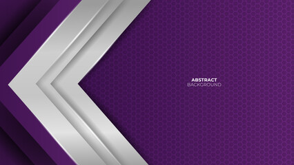 Futuristic purple abstract gaming banner design with metal technology concept. Vector illustration for business corporate promotion, game header social media, live streaming background. Vector