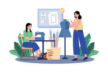 Fashion Designer Illustration concept on white background