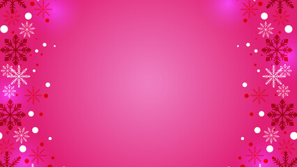 Beautiful snow pattern with ornaments. Winter wrapping paper concept. Pink Vector design.