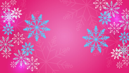 Beautiful snow pattern with ornaments. Winter wrapping paper concept. Pink Vector design.
