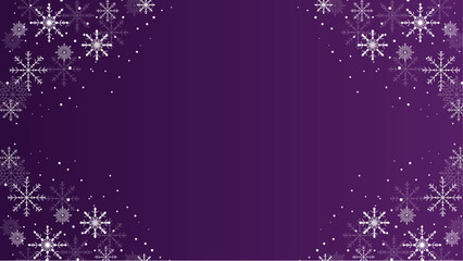 Beautiful snow pattern with ornaments. Winter wrapping paper concept. Purple Vector design.