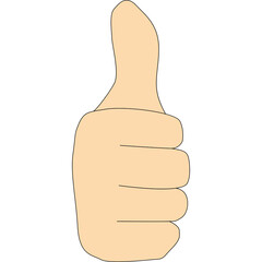 Positive human gesture with thumb up close up