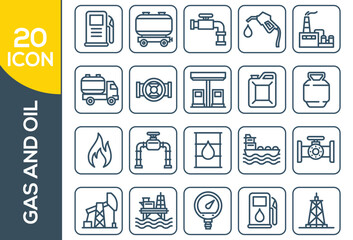 GAS AND OIL ICON SET DESIGN