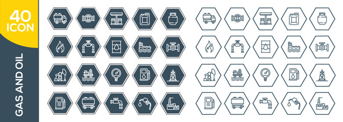 GAS AND OIL ICON SET DESIGN