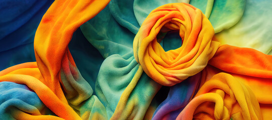 Fototapeta na wymiar colorful brush tie dye cloth wave background