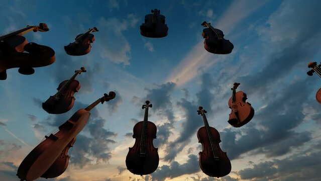 violin on the sky