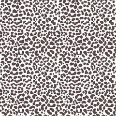 Leopard skin seamless pattern. Cheetah black and white print. Jaguar monochrome abstract ornament. Vector design.