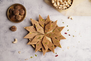 Top Shot of Kaju Katli 