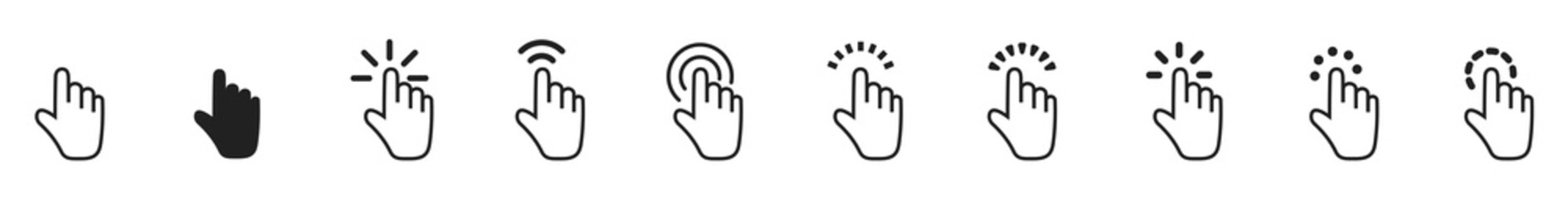 Cursor icon. Vector illustration.  Click cursor collection.