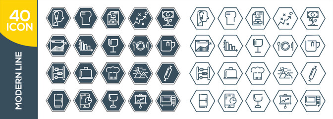 MODERN LINE ICON SET DESIGN