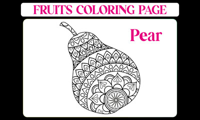 Fruit Coloring Page - Pear