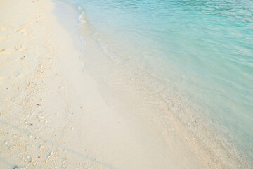 White sandy beach, clear blue water. concept travel. Andaman sea Koh Lipe , Satun province, Thailand