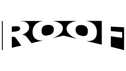 Roof logo company, roofer construction repair, icon worker builder house
