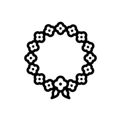 Black line icon for hawaiian