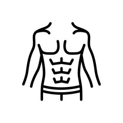 Black line icon for abs