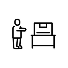 Black line icon for want