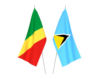 Saint Lucia and Republic of the Congo flags