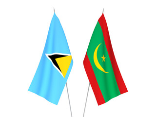 Saint Lucia and Islamic Republic of Mauritania flags