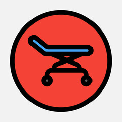 Hospital bed icon in filled line style, use for website mobile app presentation