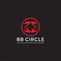 BB Letter circle logo vector image