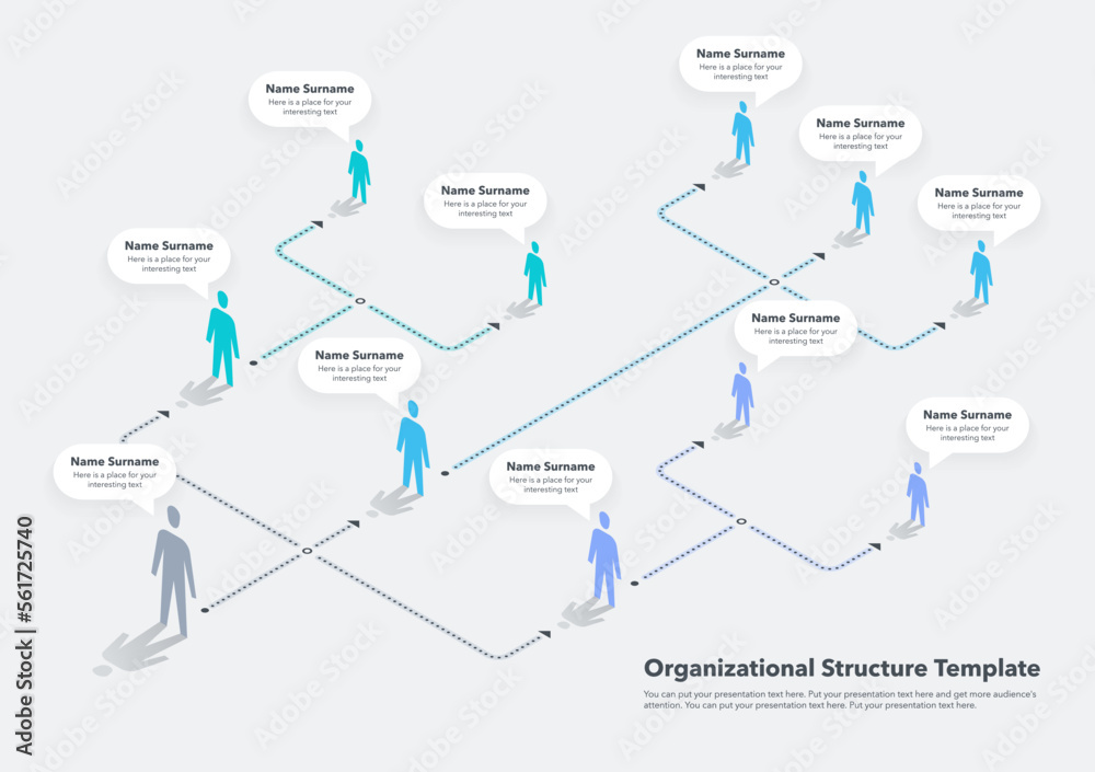 Poster Modern infographic for company organizational structure. Easy to use for your website or presentation.
